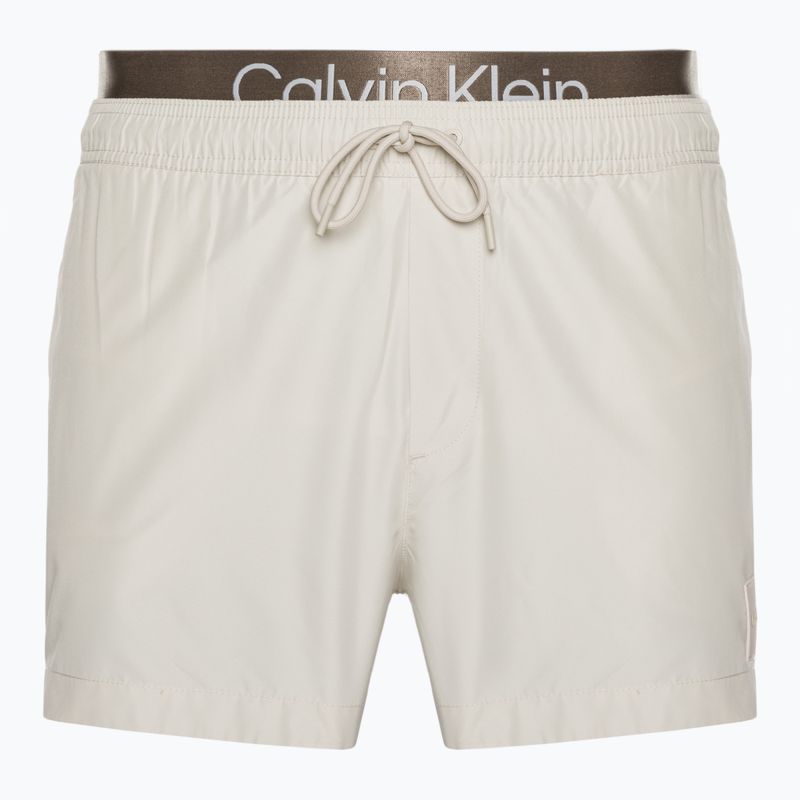 Pantaloni scurți de baie bărbați Calvin Klein Short Double Wb bej pentru bărbați