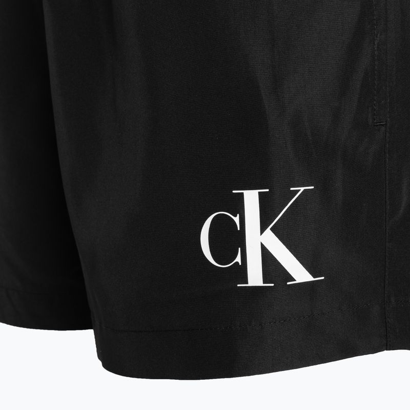 Pantaloni scurți de baie Calvin Klein Short Double Wb pentru bărbați, negru 4