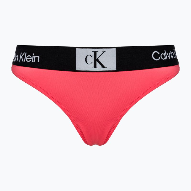 Partea de jos a costumului de baie Calvin Klein Thong calypso coral