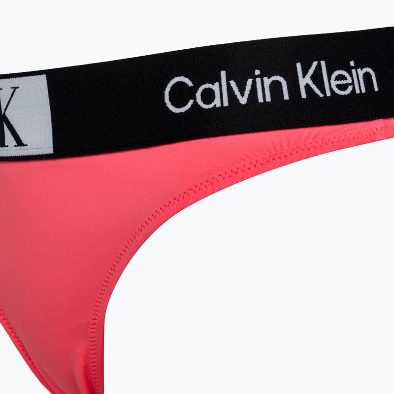 Partea de jos a costumului de baie Calvin Klein Thong calypso coral 3