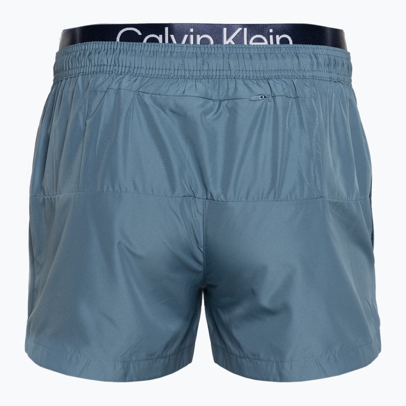 Pantaloni scurți de baie pentru bărbați Calvin Klein Short Double Waistband muted cerulean 2