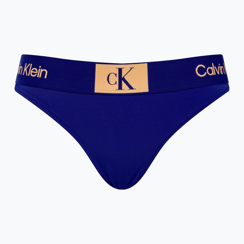 Partea de jos a costumului de baie Calvin Klein Thong midnight lagoon