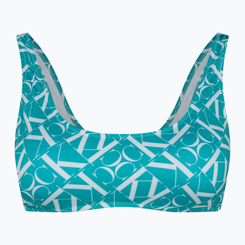 Partea de sus a costumului de baie Calvin Klein Bralette-RP Print monogram blue