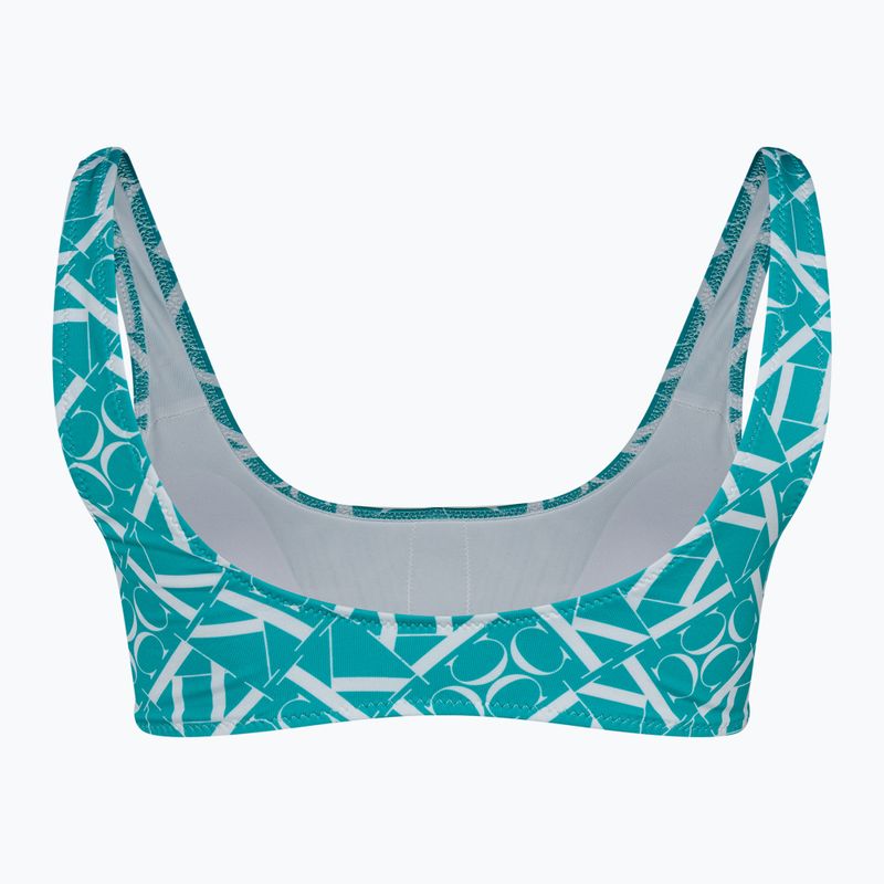 Partea de sus a costumului de baie Calvin Klein Bralette-RP Print monogram blue 2