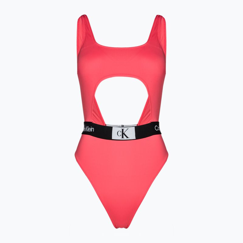 Costum de baie dintr-o bucată pentru femei Calvin Klein Cut Out One Piece-RP calypso coral