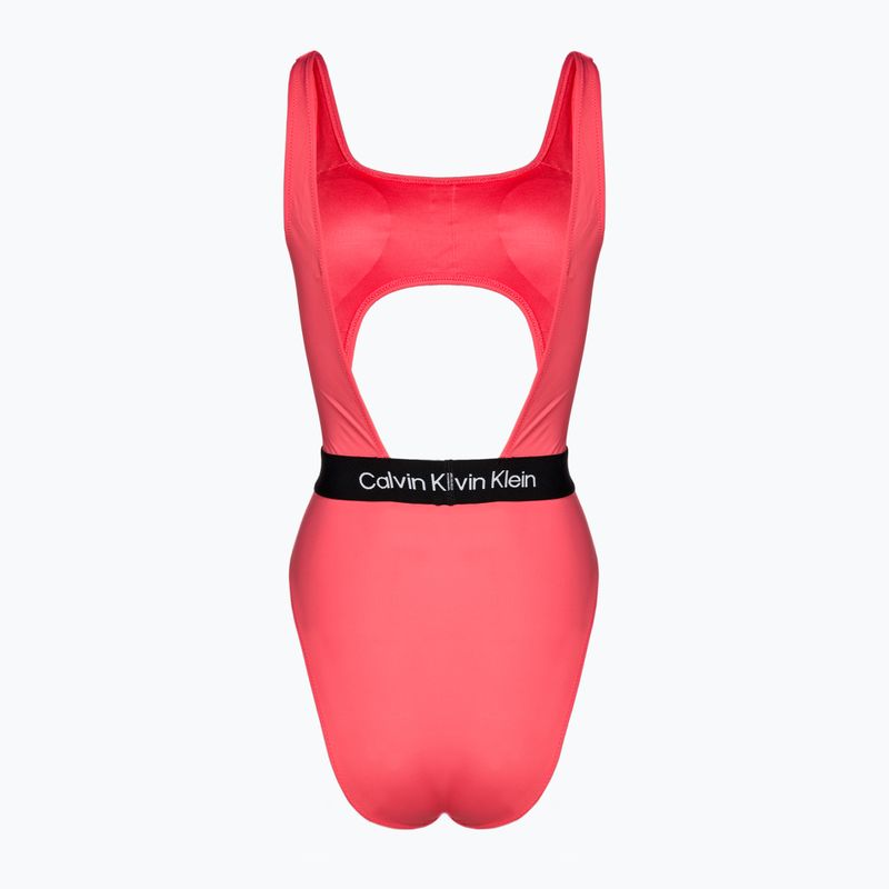 Costum de baie dintr-o bucată pentru femei Calvin Klein Cut Out One Piece-RP calypso coral 2