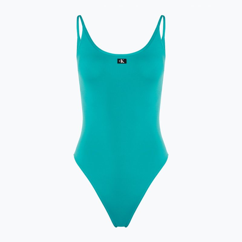 Costum de baie dintr-o bucată pentru femei Calvin Klein Scoop One Piece blue ocean