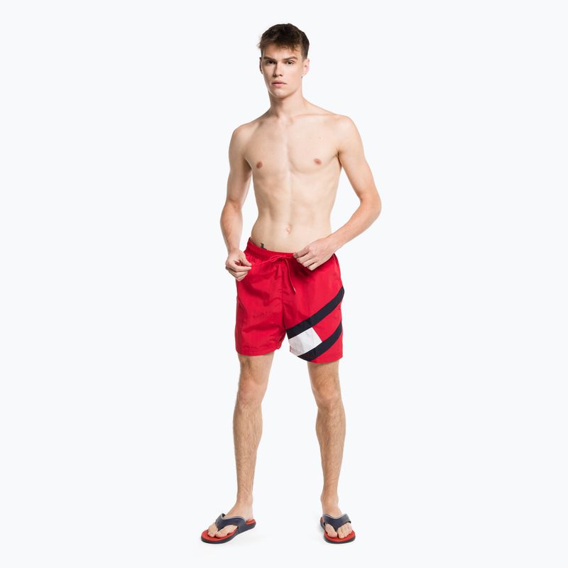 Pantaloni scurți de baie Tommy Hilfiger Sf Medium cu cordon roșu pentru bărbați