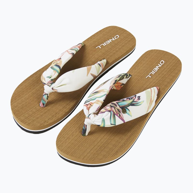 Șlapi O'Neill Ditsy Sun Bloom pentru femei, cu flori tropicale albe 9
