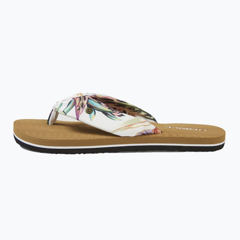 Șlapi O'Neill Ditsy Sun Bloom pentru femei, cu flori tropicale albe 10