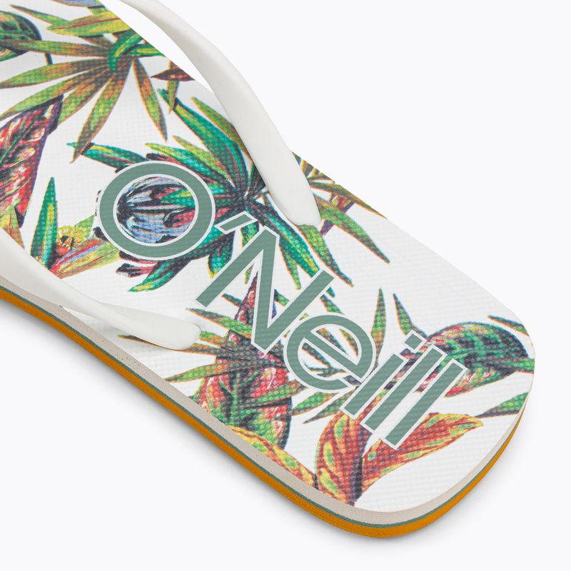 Șlapi de plajă pentru femei O'Neill Profile Graphic cu flori tropicale albe 8