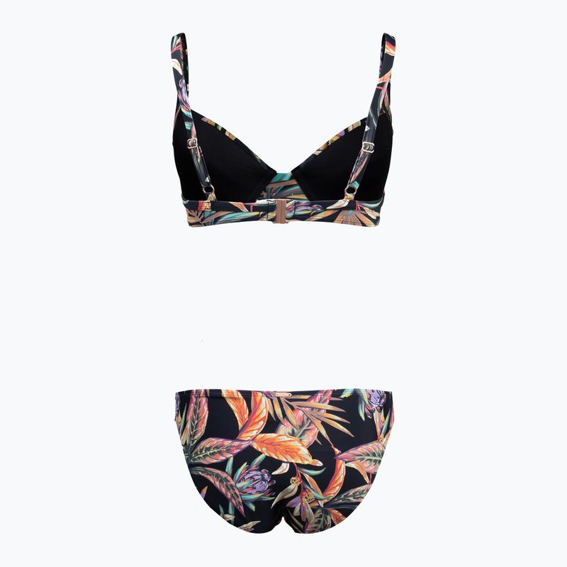 Costum de baie din două piese pentru femei O'Neill Julia Wb Rita Bikini negru floare tropicală 2