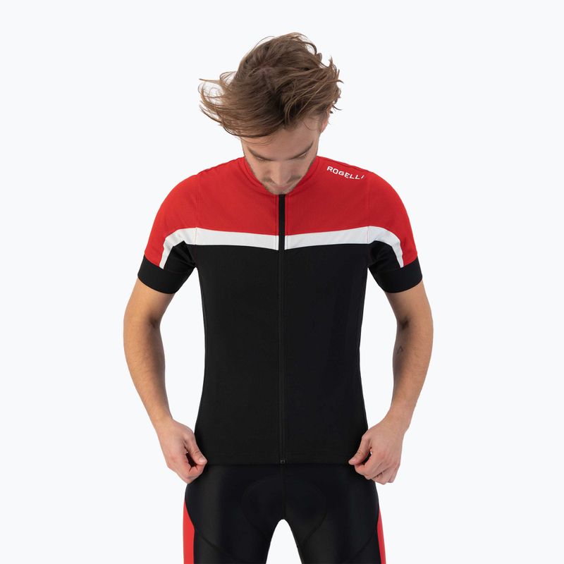 Rogelli tricou de ciclism pentru bărbați Course negru/roșu/alb
