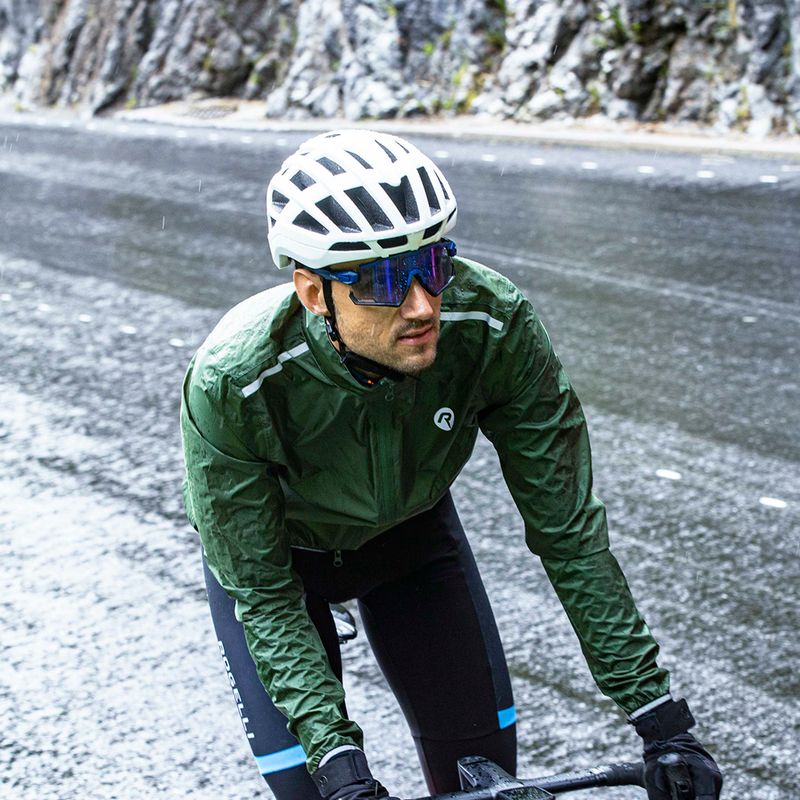 Geacă de ciclism pentru bărbați Rogelli Essential Rain fluorescent army green 6