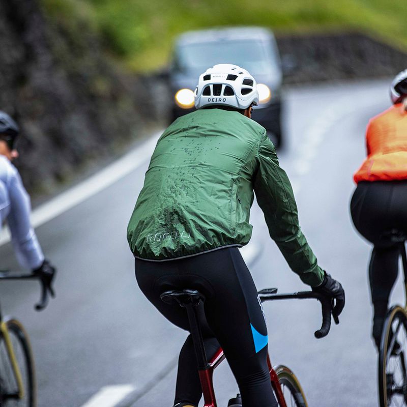 Geacă de ciclism pentru bărbați Rogelli Essential Rain fluorescent army green 8