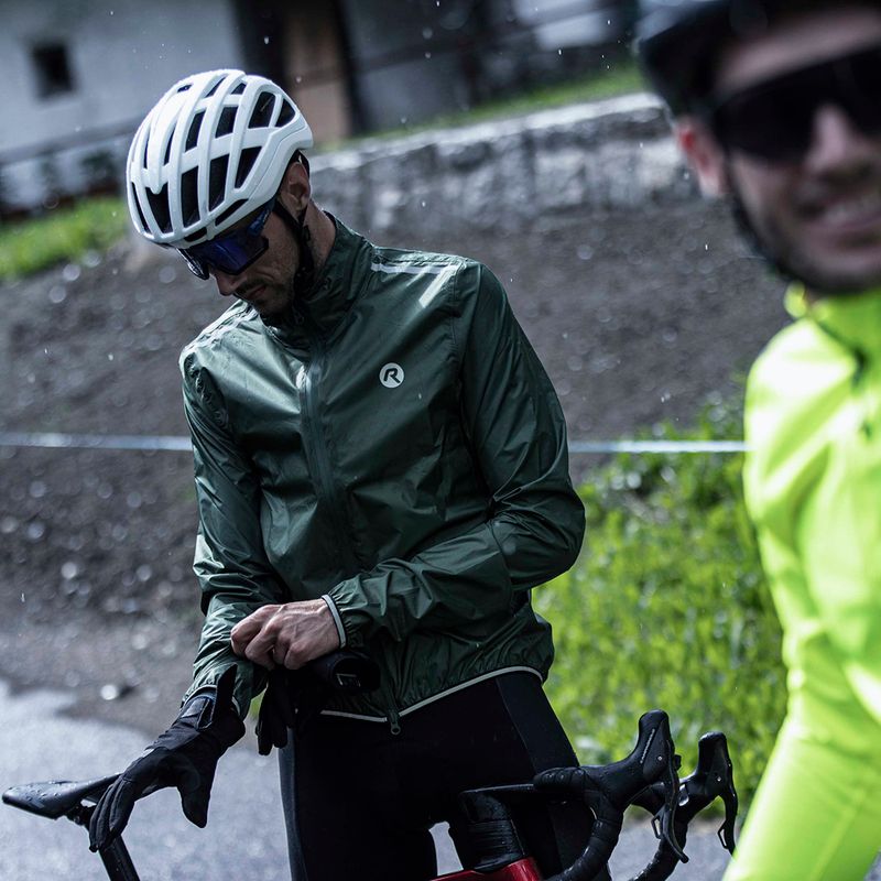 Geacă de ciclism pentru bărbați Rogelli Essential Rain fluorescent army green 10
