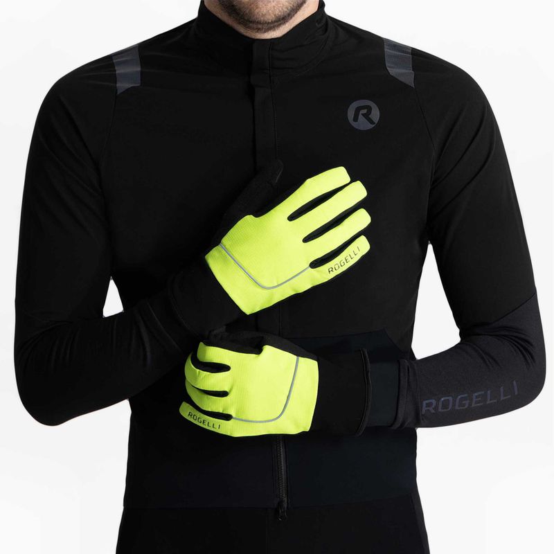 Mănuși de ciclism pentru bărbați Rogelli Essential Winter Waterproop fluor yellow 2