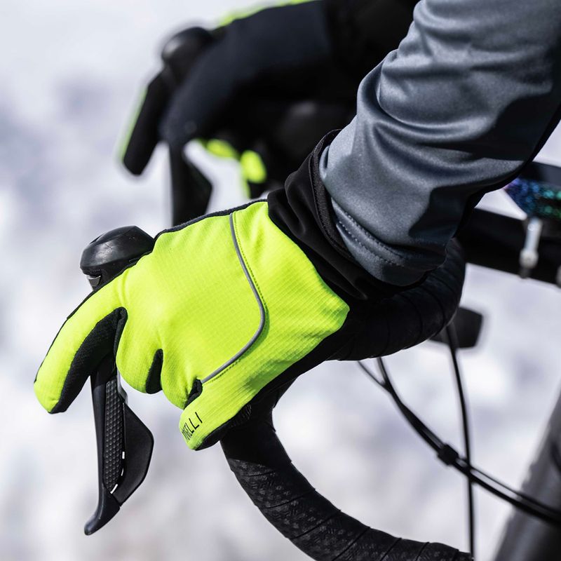 Mănuși de ciclism pentru bărbați Rogelli Essential Winter Waterproop fluor yellow 6