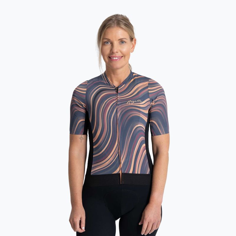 Tricou de ciclism pentru femei Rogelli Lynn coral/gri