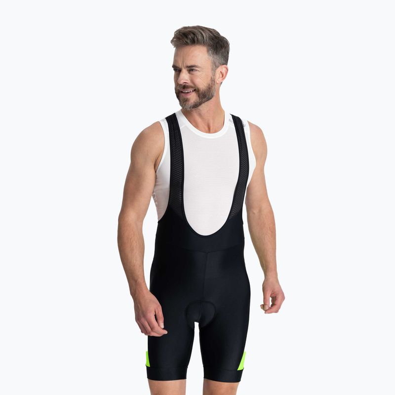 Pantaloni scurți cu bretele Rogelli Tyro II pentru bărbați, galben/negru