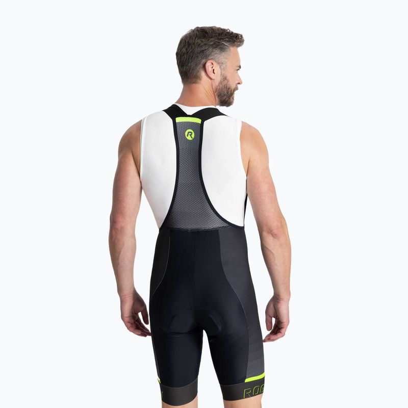 Rogelli Hero II Bib Short pantaloni scurți de ciclism pentru bărbați galben/gri/negru 2