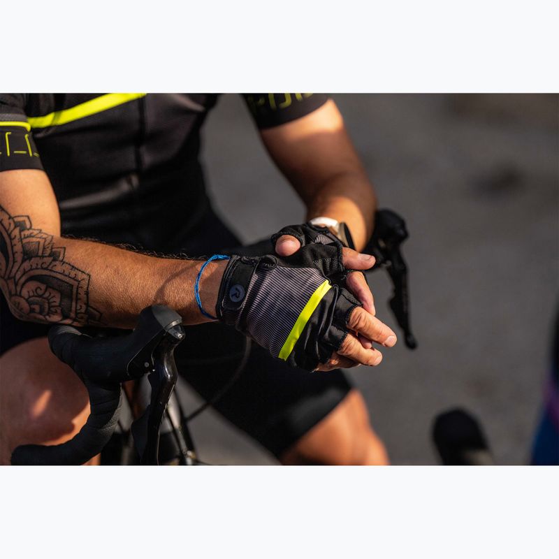 Mănuși de ciclism pentru bărbați Rogelli Hero II black/fluor/grey 3