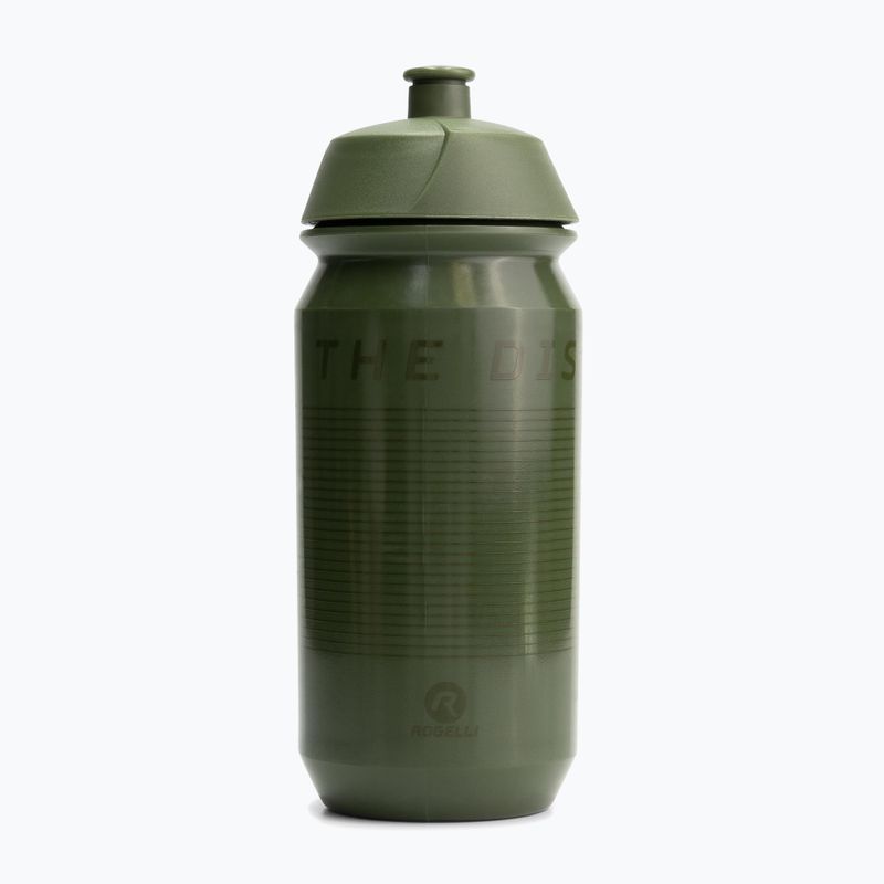 Bidon de bicicletă Rogelli Bio Bottle Enjoy The Distance 500 ml army green