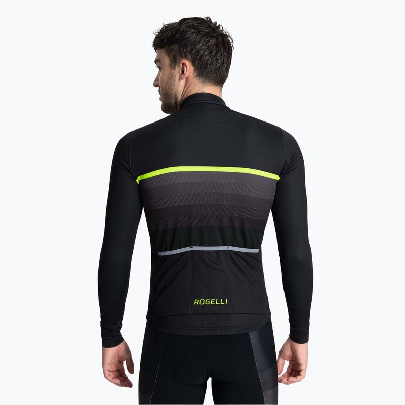 Longsleeve de ciclism pentru bărbați Rogelli Hero II black/fluor 3