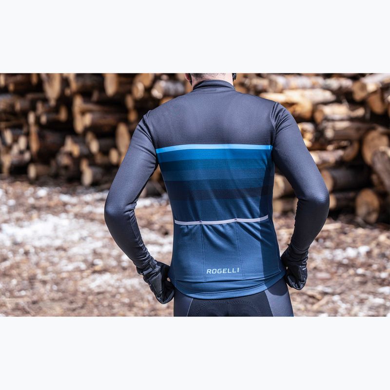 Rogelli Hero II bărbați cu mânecă lungă de ciclism negru/albastru 9