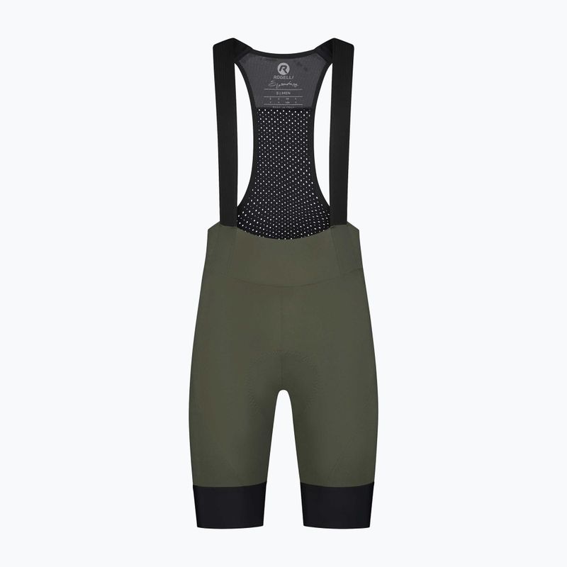 Pantaloni scurți de ciclism pentru bărbați Rogelli Signature Bib Short green 4