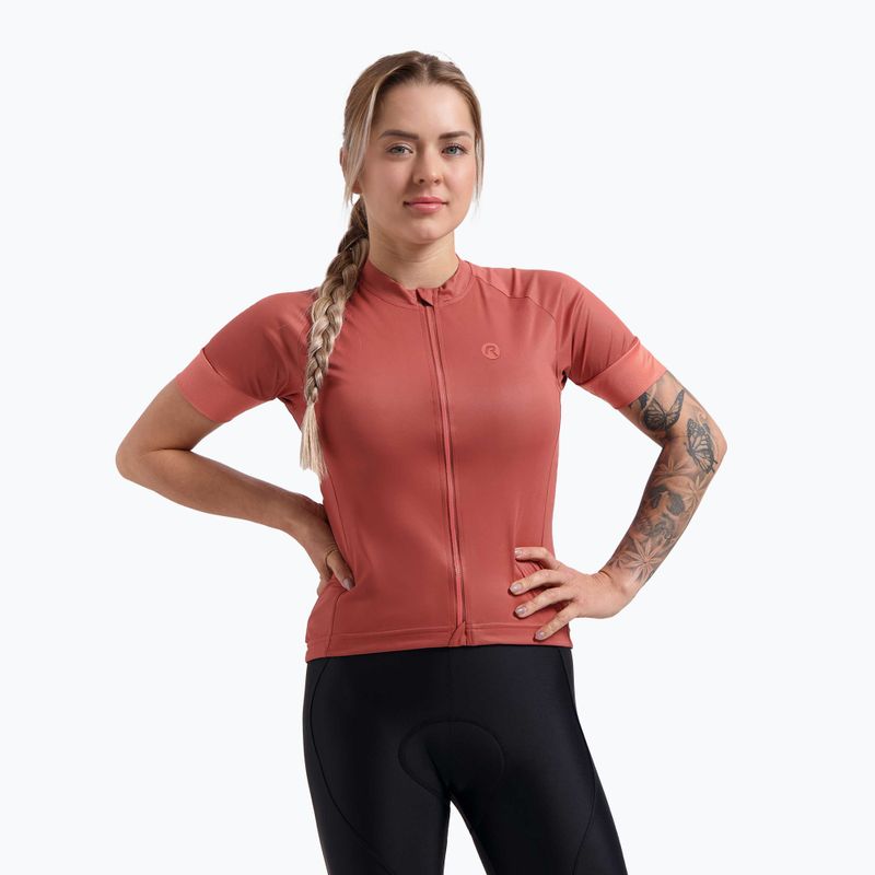 Tricou de ciclism pentru femei Rogelli Modesta chutney / coral