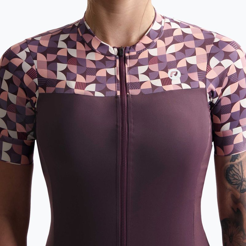 Tricou de ciclism pentru femei Rogelli Essential Graphic burgundy/coral