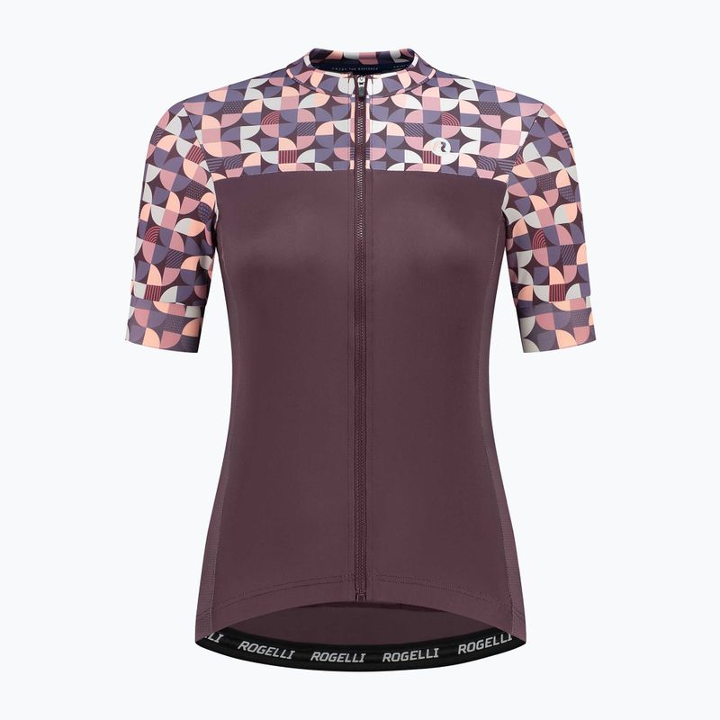 Tricou de ciclism pentru femei Rogelli Essential Graphic burgundy/coral