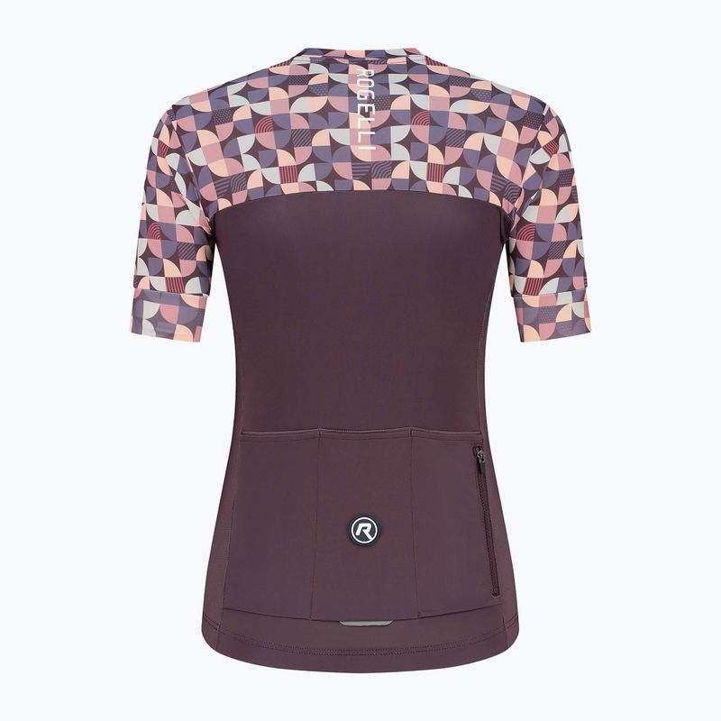 Tricou de ciclism pentru femei Rogelli Essential Graphic burgundy/coral