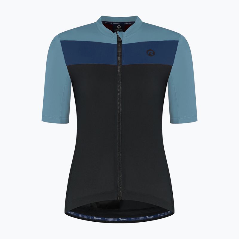 Tricou de ciclism pentru femei Rogelli Core Block W black/blue/dark blue 6