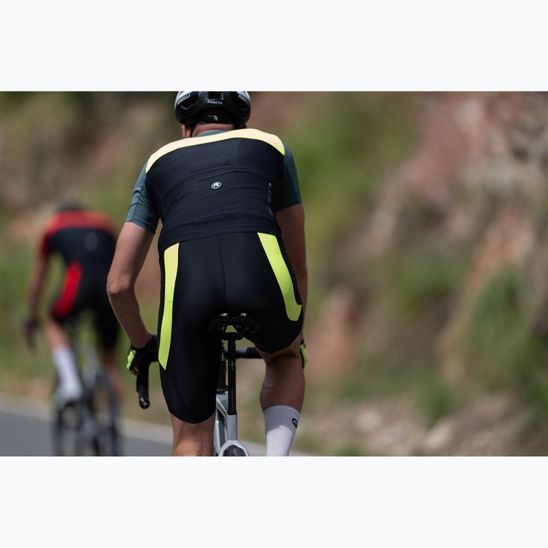 Pantaloni scurți de ciclism pentru bărbați Rogelli Core Bib Short black/fluor yellow 9