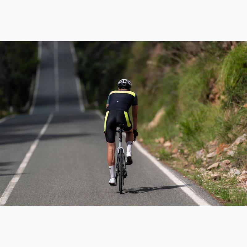 Pantaloni scurți de ciclism pentru bărbați Rogelli Core Bib Short black/fluor yellow 10