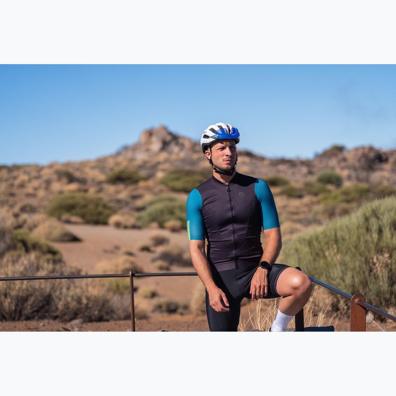 Tricou de ciclism pentru bărbați Rogelli Fast black/teal/green 9