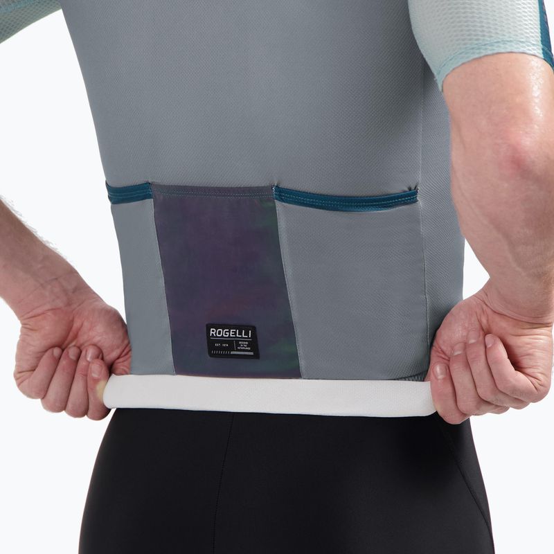 Tricou de ciclism pentru bărbați Rogelli Fast grey/dusty teal/teal 4