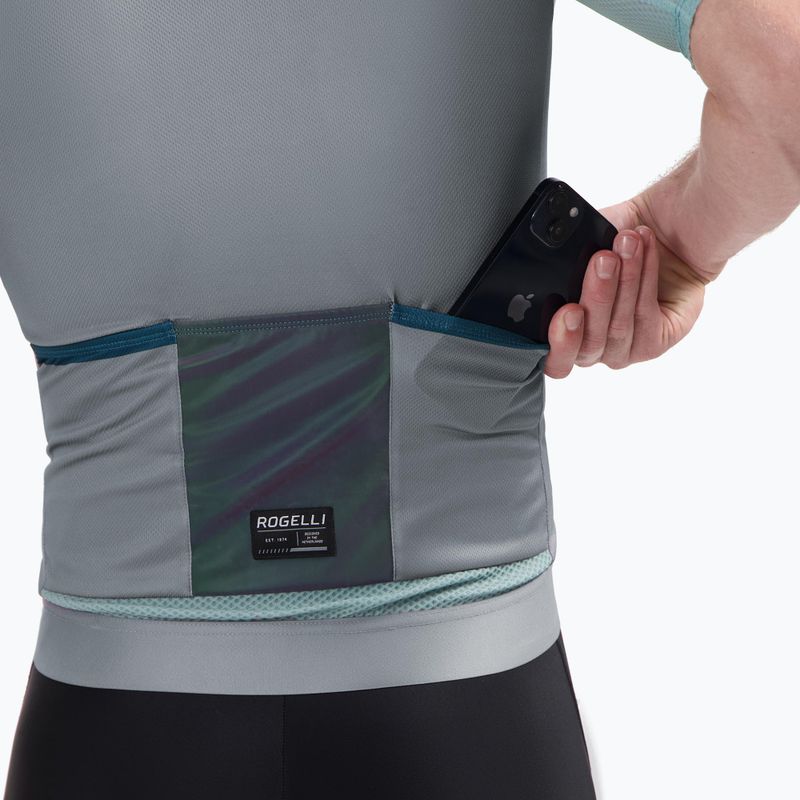 Tricou de ciclism pentru bărbați Rogelli Fast grey/dusty teal/teal 5