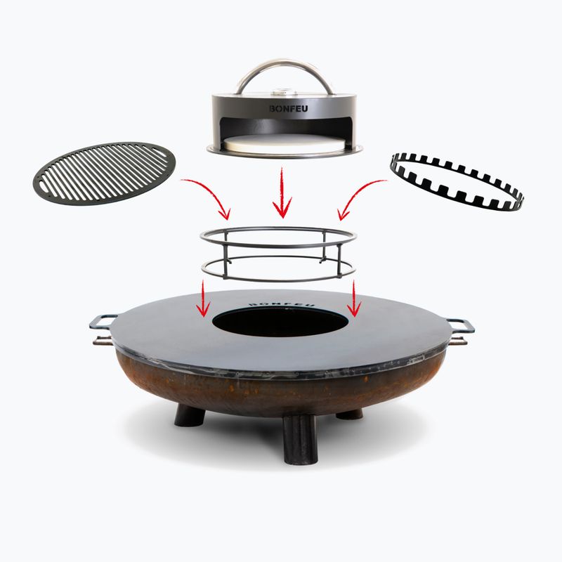 Vatră pentru foc de grădină BonFeu BonBowl Plus 80 cm corten 2