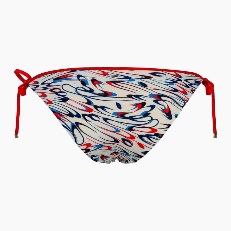 Partea de jos a costumului de baie Tommy Hilfiger Cheeky String Side Tie Print drops motion ecru 2
