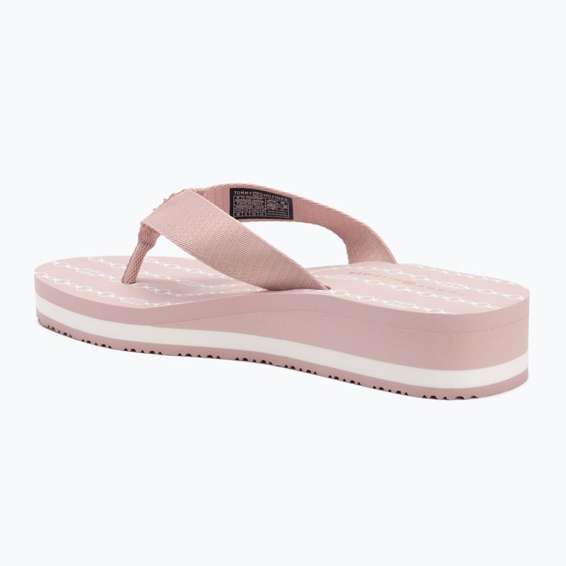 Papuci pentru femei Tommy Hilfiger Im Th Chainprint Midwedge Sandal foggy pink 3