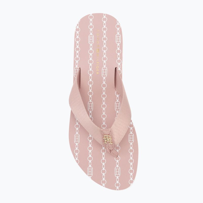 Papuci pentru femei Tommy Hilfiger Im Th Chainprint Midwedge Sandal foggy pink 5