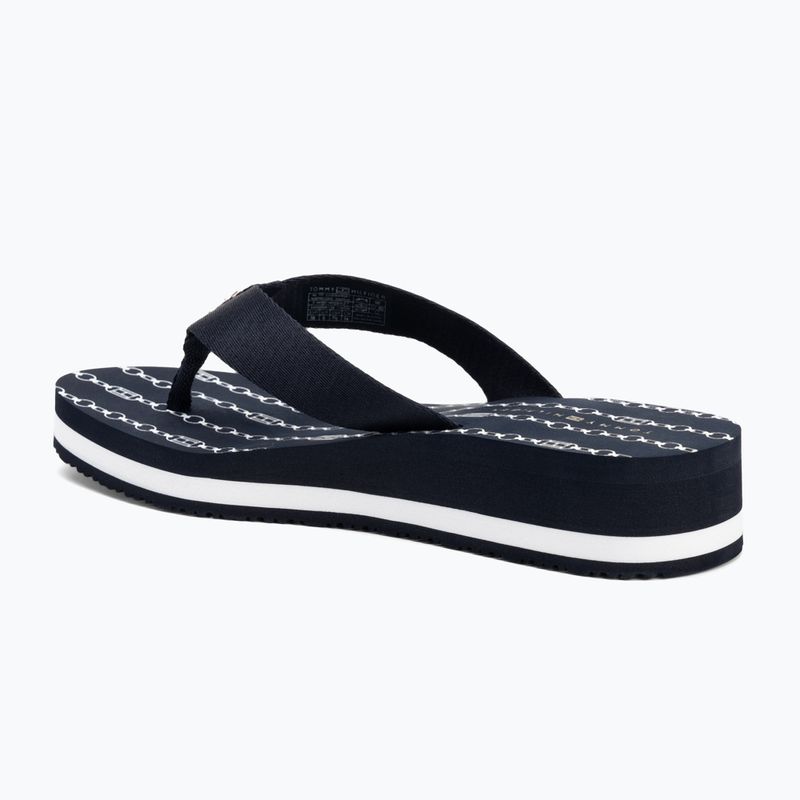 Papuci pentru femei Tommy Hilfiger Im Th Chainprint Midwedge Sandal space blue 3