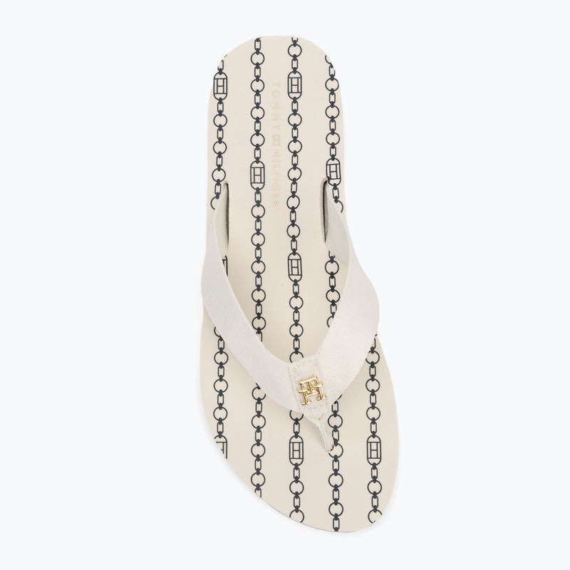 Papuci pentru femei Tommy Hilfiger Chain Print Beach Sandal ivory 5