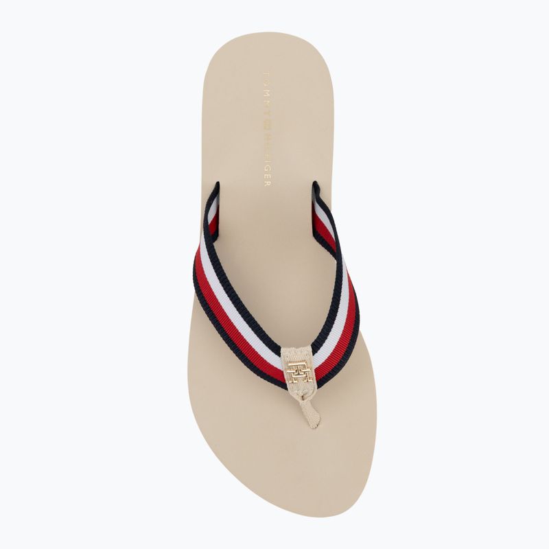 Papuci pentru femei Tommy Hilfiger Corp Mid Wedge Beach Sandal muslin 5