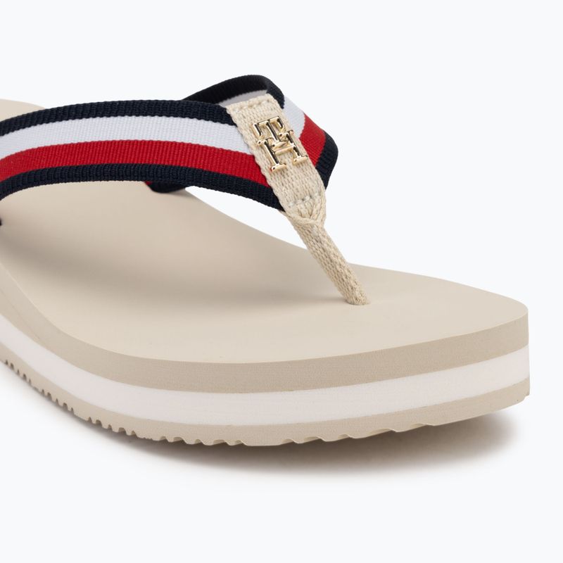 Papuci pentru femei Tommy Hilfiger Corp Mid Wedge Beach Sandal muslin 7