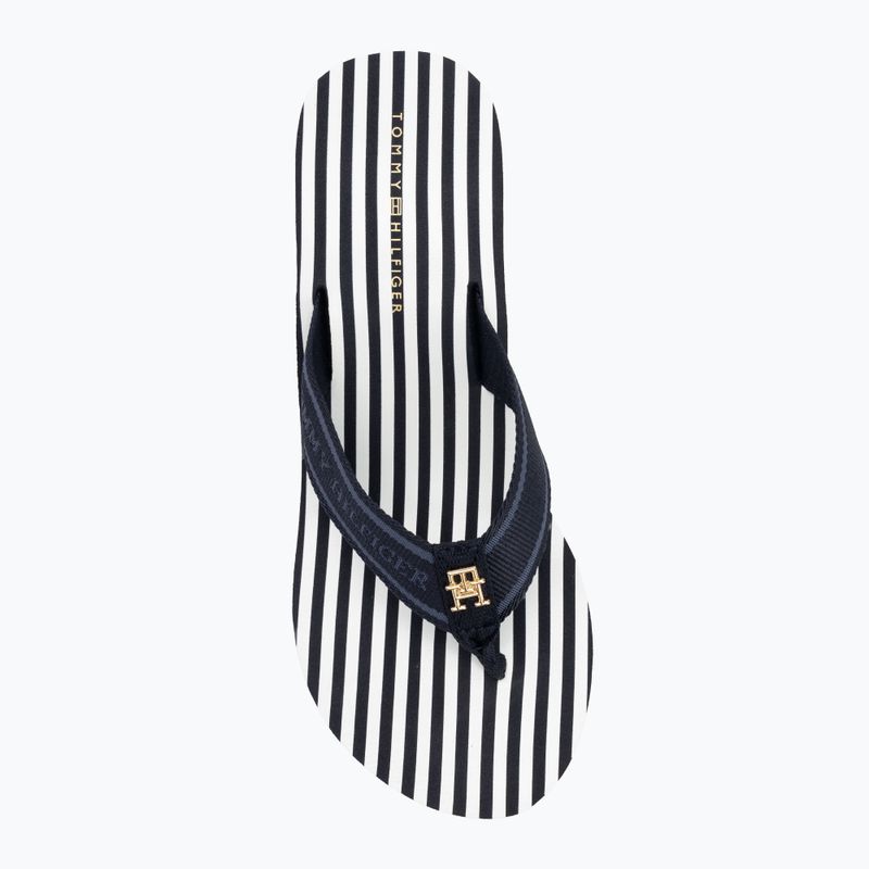 Papuci pentru femei Tommy Hilfiger Stripes Wedge Beach Sandal space blue 5