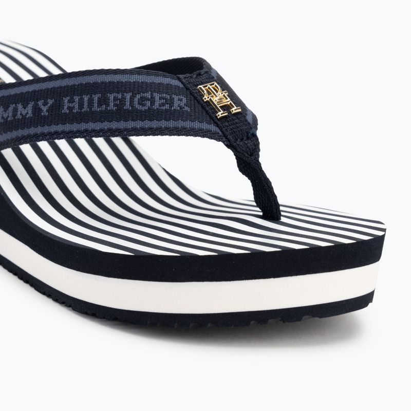 Papuci pentru femei Tommy Hilfiger Stripes Wedge Beach Sandal space blue 7
